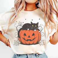 Cute Halloween Black Cat Short Sleeve T-Shirt