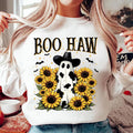 Boo Haw Sweatshirt, Cow Spot Ghost Western Halloween Tee