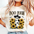 Boo Haw Shirt, Cow Spot Ghost Western Halloween Tee