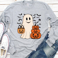 Ghost Halloween Long Sleeve Shirt, Women’s Halloween Party Tee
