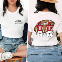 Custom Football Mom Shirt with Kids Name, Two Sided