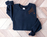Spider Embroidered Sweatshirt, Halloween Hoodie, Spooky Season Shirt, Creepy Cute Long Sleeve Shirt, Fall Embroidery Halloween Gift