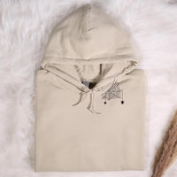 Spider Embroidered Hoodie, Halloween Sweatshirt, Spooky Season Shirt, Creepy Cute Long Sleeve Shirt, Fall Embroidery Halloween Gift