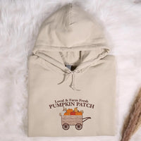 Pumpkin Patch Embroidered Hoodie, Fall Halloween Sweatshirt, Cozy Pumpkin Shirt, Autumn Long Sleeve Shirt, Cute Fall Aesthetic Gift