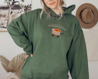 Pumpkin Patch Embroidered Hoodie, Fall Halloween Sweatshirt, Cozy Pumpkin Shirt, Autumn Long Sleeve Shirt, Cute Fall Aesthetic Gift