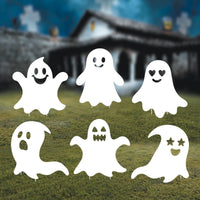 White Ghost Halloween Yard Signs with Stakes, Corrugated Lawn Ghost Decorations, Outdoor Halloween Yard Décor for Garden, Porch, or Walkway