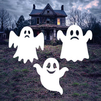 Large Ghost Halloween Yard Sign with Stakes, Scary Outdoor Lawn Decoration, Spooky Home Front Yard Halloween Décor for Porch or Garden