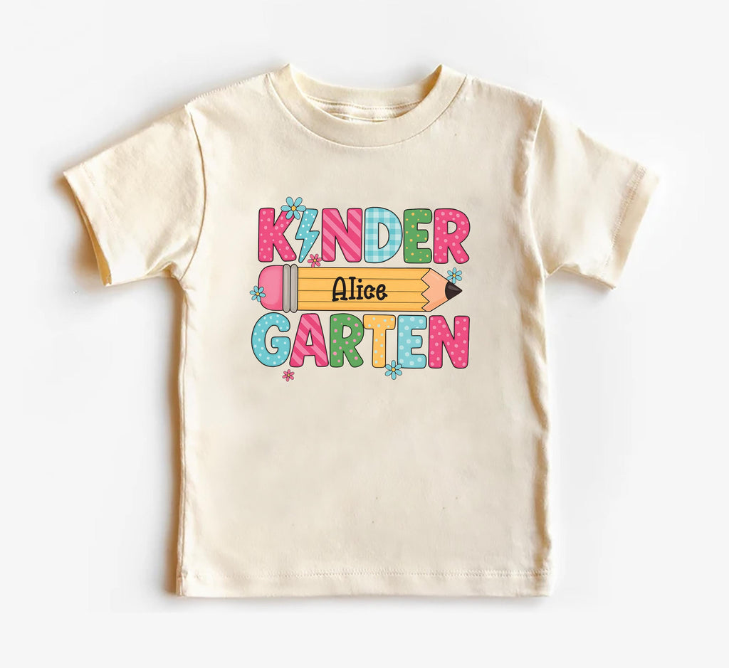 Personalized Kindergarten T-Shirt, Custom Girl Name Kids Shirt, Toddler Sweatshirt - Back to School Gift, First Day Outfit