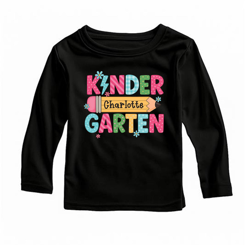 Personalized Kindergarten T-Shirt, Custom Girl Name Kids Shirt, Toddler Sweatshirt - Back to School Gift, First Day Outfit