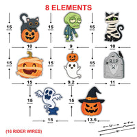 Halloween Yard Signs with Stakes, Pumpkin Skeleton Ghost Lawn Decorations, Large Corrugated Garden Trick-or-Treat Display for Party or Porch