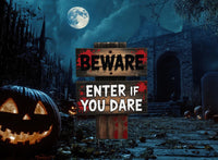 Beware Danger Haunted Keep Out Yard Sign with Stakes, Scary Halloween Lawn Decoration, Spooky Outdoor Haunted House or Walkway Décor