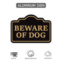 Beware of Dog Yard Sign with 16" Stake, Rust-Free Aluminum Warning Sign, Home Security Not Responsible Sign for Lawn, Outdoor Dog Alert