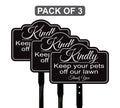 3 Pack Keep Pets Off Lawn Yard Sign with 16