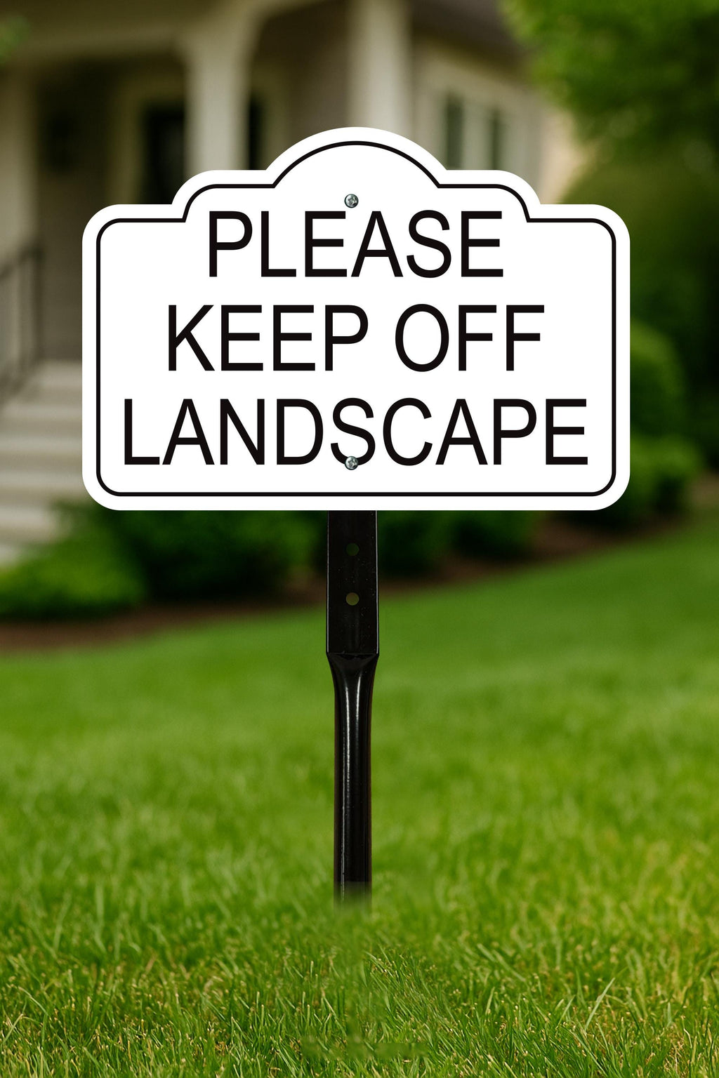 2 Pack Please Keep Off Landscape Yard Sign with 16" Stake, Rust-Free Aluminum Stay Off Grass Warning Sign, Outdoor Garden Lawn Protection
