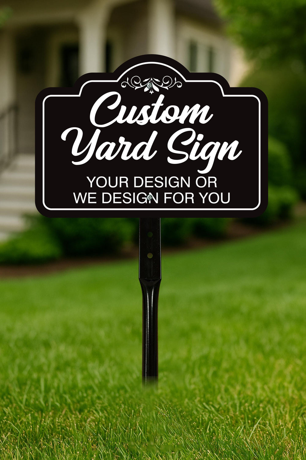 2 Pack Custom Aluminum Yard Sign with 16" Stake, Personalized Metal Outdoor Sign, Fully Customizable Lawn Marker for Home, Business, Events