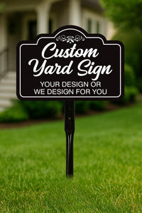 2 Pack Custom Aluminum Yard Sign with 16" Stake, Personalized Metal Outdoor Sign, Fully Customizable Lawn Marker for Home, Business, Events