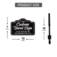 Custom Aluminum Yard Sign with 16" Stake, Personalized Metal Outdoor Sign, Fully Customizable Lawn Marker for Home, Business, Events