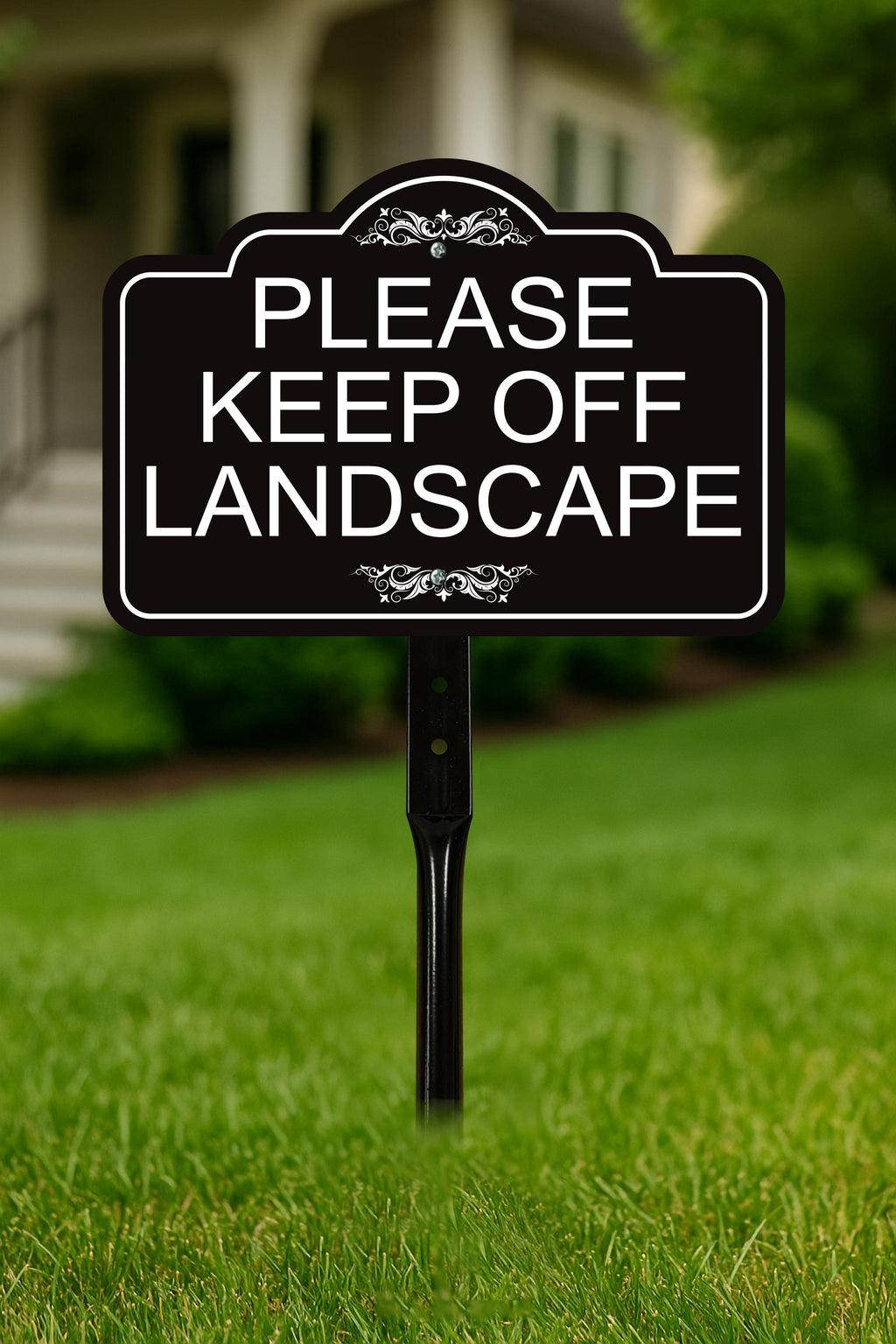 2 Pack Please Keep Off Landscape Yard Sign with 16" Stake, Rust-Free Aluminum Stay Off Grass Warning Sign, Outdoor Lawn Garden Protection