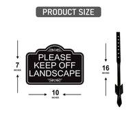 2 Pack Please Keep Off Landscape Yard Sign with 16" Stake, Rust-Free Aluminum Stay Off Grass Warning Sign, Outdoor Lawn Garden Protection