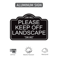 2 Pack Please Keep Off Landscape Yard Sign with 16" Stake, Rust-Free Aluminum Stay Off Grass Warning Sign, Outdoor Lawn Garden Protection