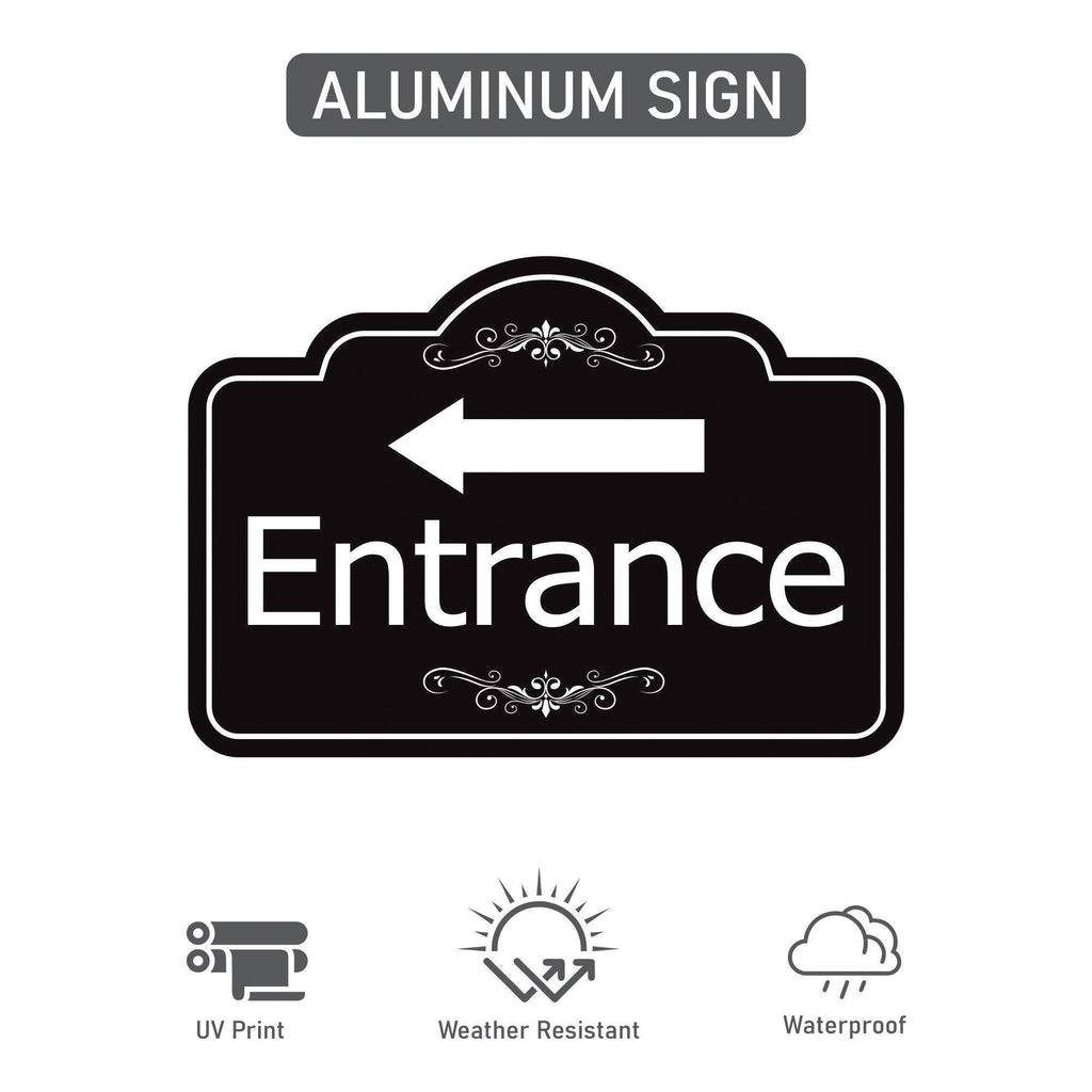 2 Pack Entrance Yard Sign with Arrow and 16" Stake, Aluminum Directional Enter Sign, Outdoor Lawn Entry Marker for Events, Homes, Businesses