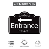 2 Pack Entrance Yard Sign with Arrow and 16" Stake, Aluminum Directional Enter Sign, Outdoor Lawn Entry Marker for Events, Homes, Businesses