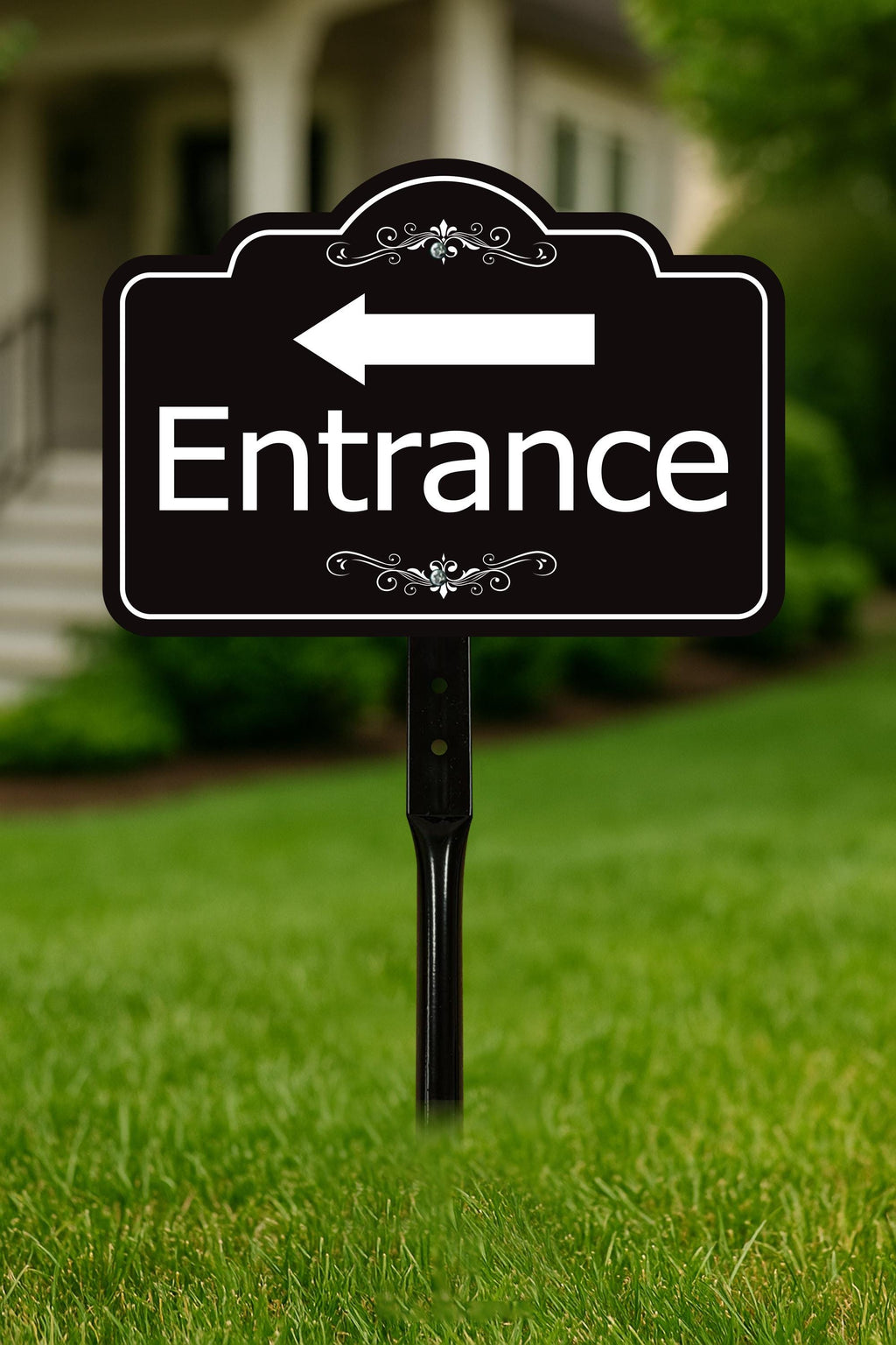 2 Pack Entrance Yard Sign with Arrow and 16" Stake, Aluminum Directional Enter Sign, Outdoor Lawn Entry Marker for Events, Homes, Businesses
