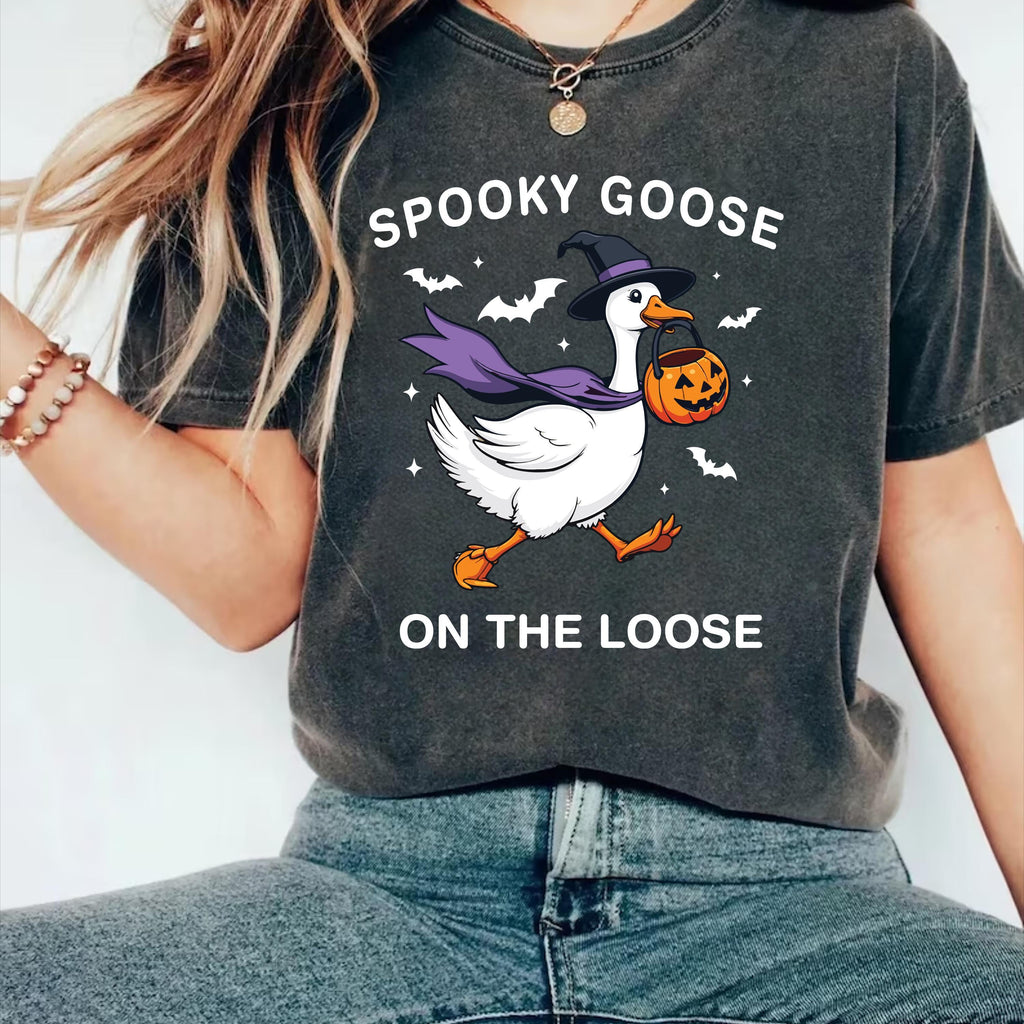 Spooky Goose Shirt, Witchy Silly Goose Halloween Tee