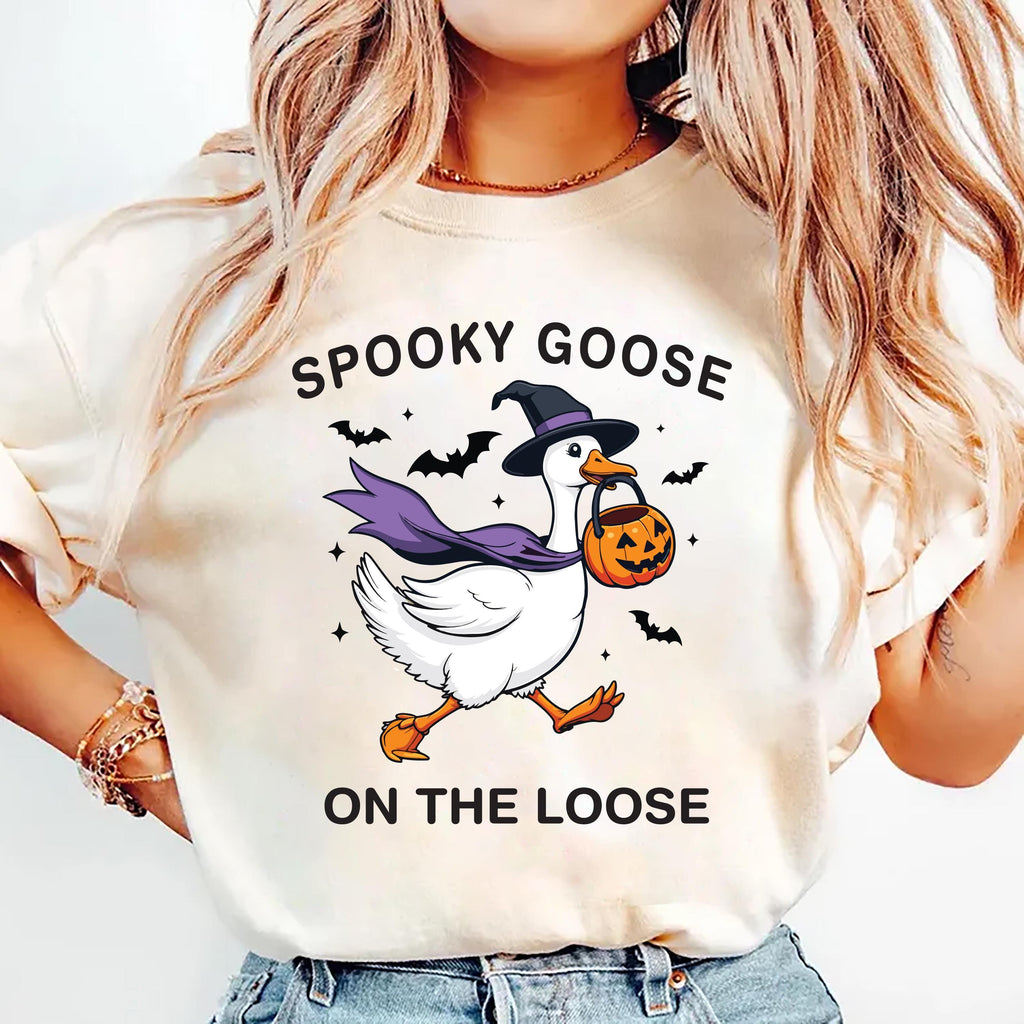 Spooky Goose Shirt, Witchy Silly Goose Halloween Tee