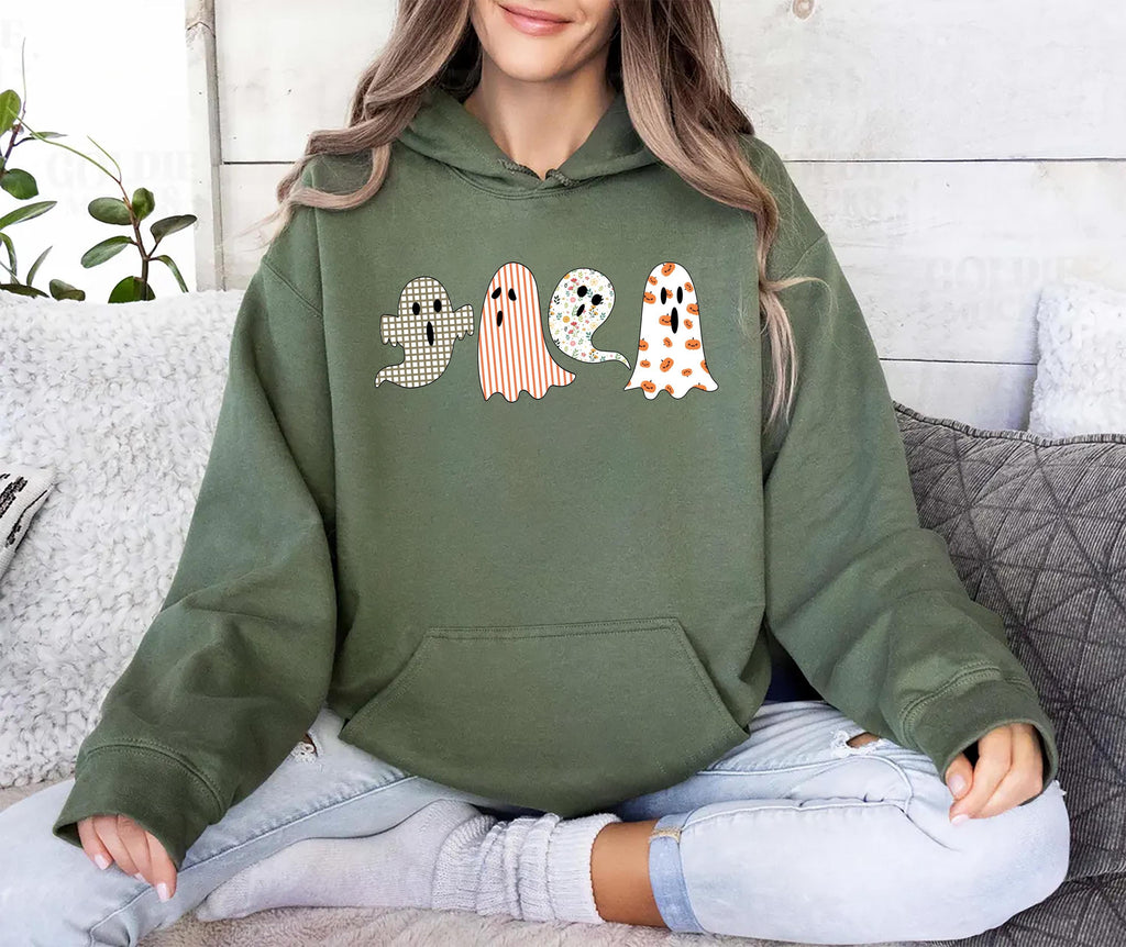 Halloween Ghost Hoodie, Cute Fall Ghost Tee, Spooky Season Autumn Hoodie