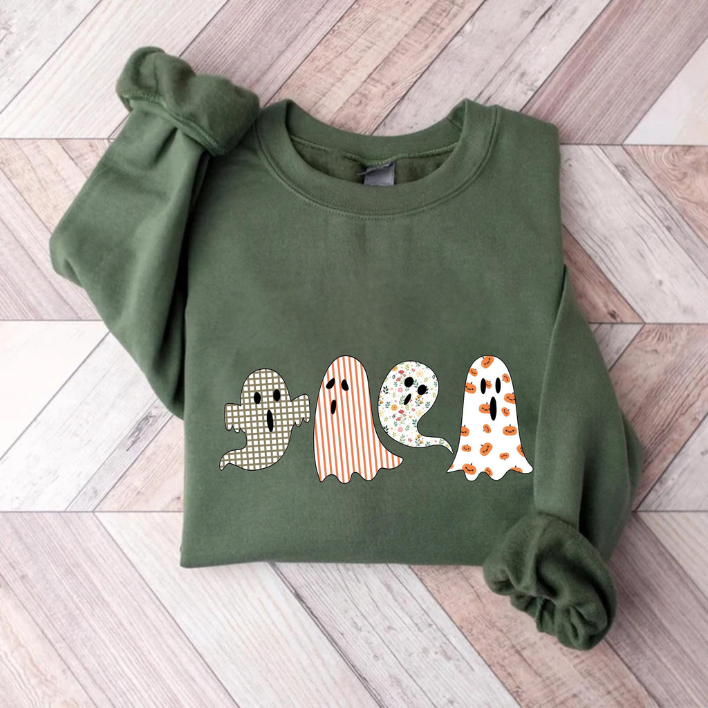 Halloween Ghost Sweatshirt, Cute Fall Ghost Tee, Spooky Season Autumn Sweatshirt