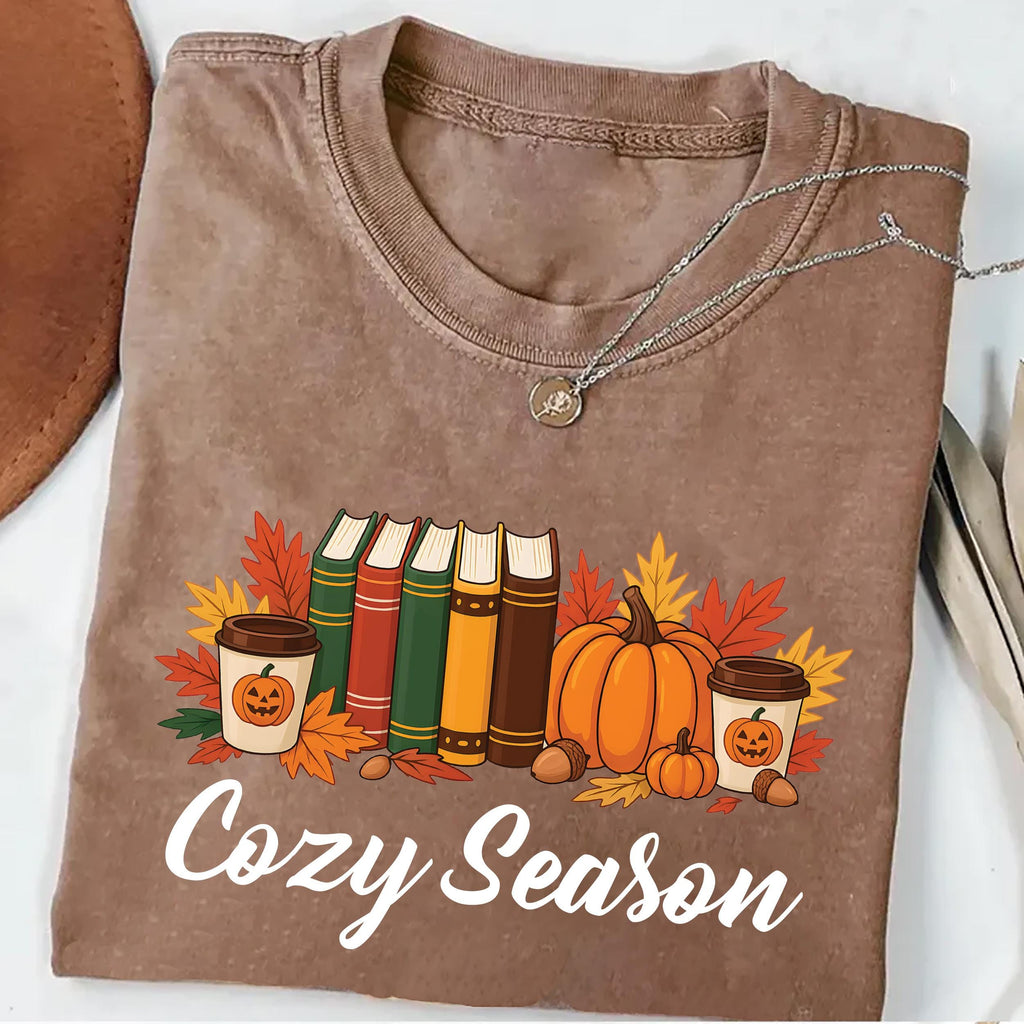 Cozy Season Fall Shirt, Cute Autumn Crewneck Tee, Cozy Fall Graphic Shirt