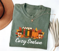 Cozy Season Fall Shirt, Cute Autumn Crewneck Tee, Cozy Fall Graphic Shirt