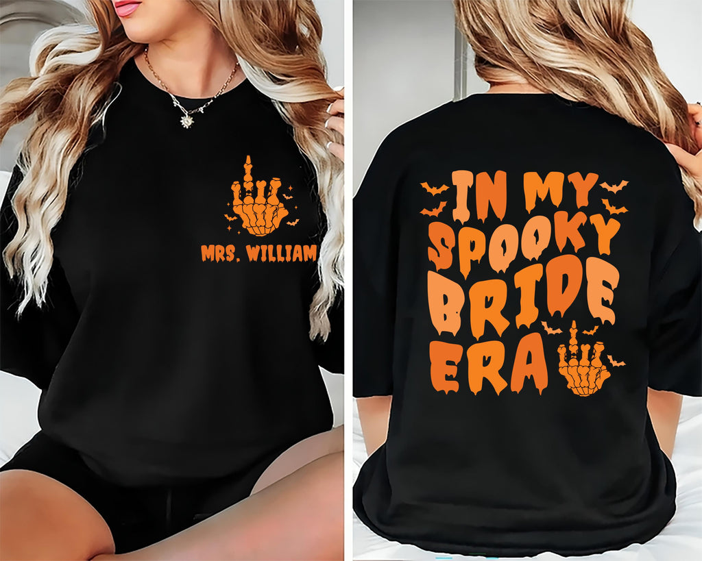 In My Spooky Bride Era Shirt, Halloween Bride Tee, Two-Sided