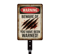 Warning Beware of You Have Been Warned Halloween Yard Sign with 16" Stake, Rust-Free Aluminum Scary No Trespassing Vintage Outdoor Decor