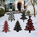 Christmas Tree Yard Signs, Outdoor Lawn Xmas Decorations with Stakes, Winter Holiday Porch Garden Walkway Party Decor, 5 Pcs Tree Set