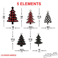 Christmas Tree Yard Signs, Outdoor Lawn Xmas Decorations with Stakes, Winter Holiday Porch Garden Walkway Party Decor, 5 Pcs Tree Set