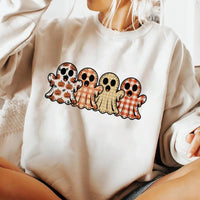 Preppy Floral Ghost Sweatshirt, Fall Ghost Tee