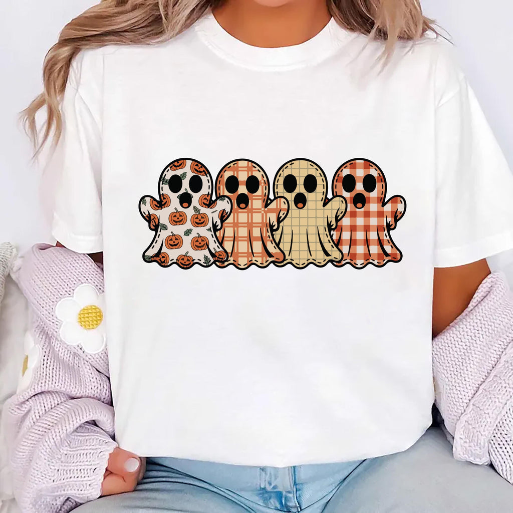 Preppy Floral Ghost Shirt, Fall Ghost Tee