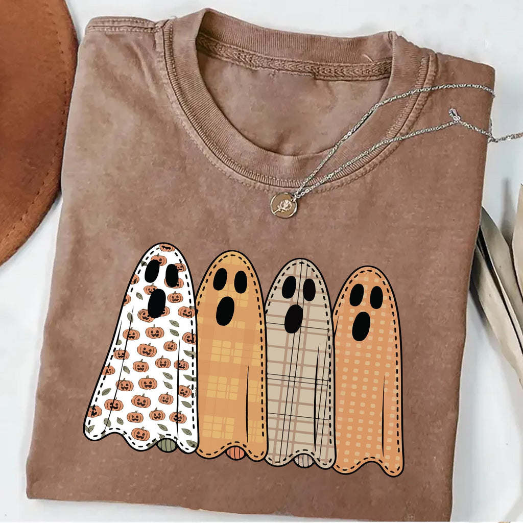 Preppy Floral Ghost Shirt, Fall Ghost Tee