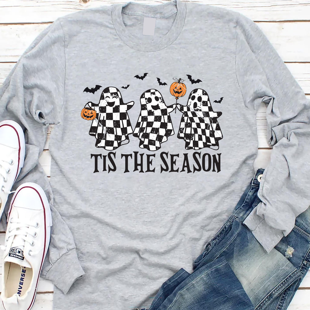 Retro Ghosts Tis The Season Long Sleeve Shirt