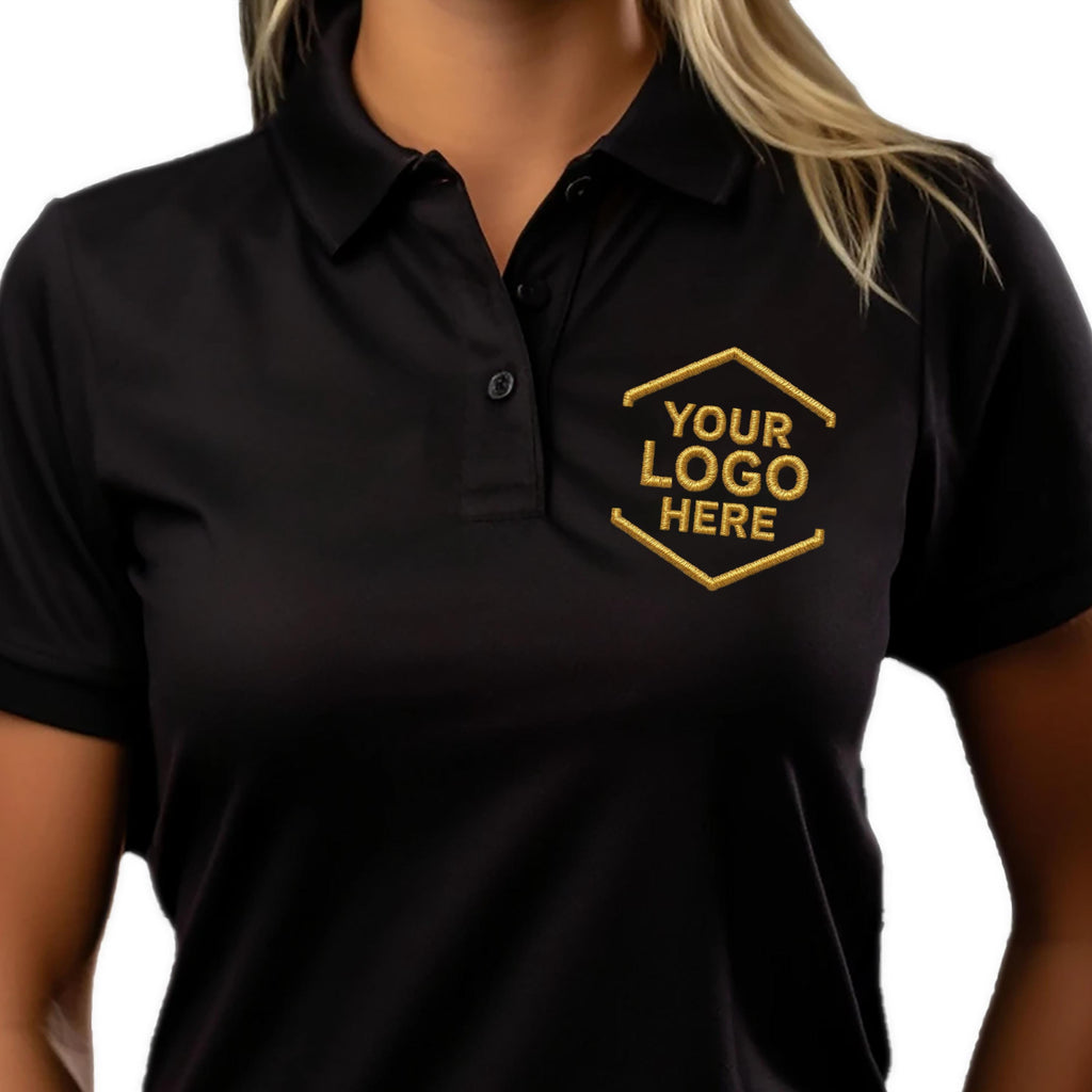 Custom Metallic Thread Embroidered Polo Shirt for Men, Women(Women)