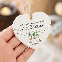 Mr and Mrs Ornament, Personalized First Christmas Married Ornament, Our 1st Christmas as Mr & Mrs Keepsake, Wedding Gift, Housewarming Idea