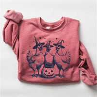 Chicken Witches Funny Halloween Sweatshirt, Vintage Chicken Witch Sweatshirt