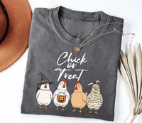Chick Or Treat Shirt, Halloween Chicken Tee, Funny Fall Shirt