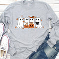 Fall Ghost Long Sleeve Shirt, Floral Ghost Tee, Halloween Ghost Top
