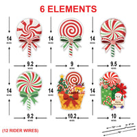 Christmas Candy Yard Signs, Lollipop Holiday Lawn Decorations with Stakes, Waterproof Outdoor Xmas Garden Patio Porch Walkway Party Décor