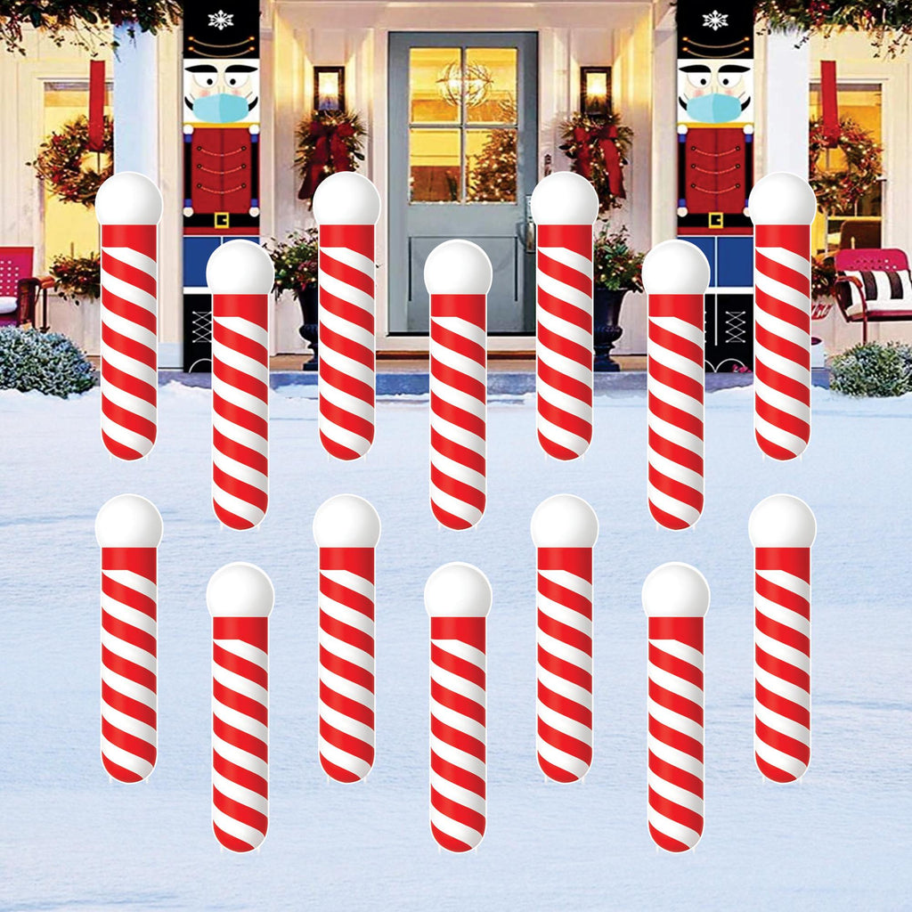 Candy Cane Christmas Yard Signs, Peppermint Lawn Decorations with Stakes, Outdoor Holiday Garden Pathway Patio Winter Xmas Décor