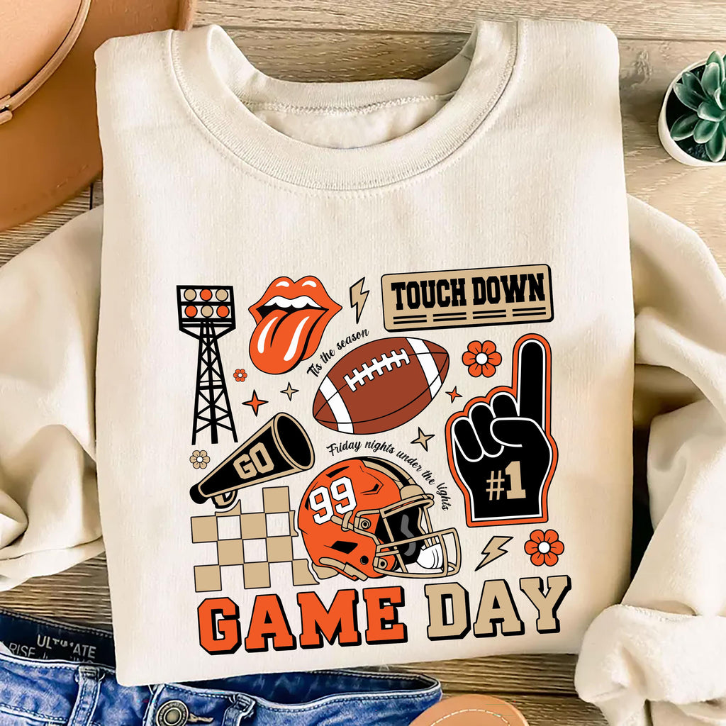 Football Collage Sweatshirt, Football Season Shirt, Game Day Touchdown Sweatshirt