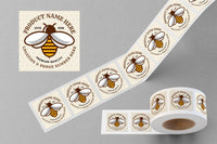 Personalized Honey Roll Labels, Custom Honey Product Stickers